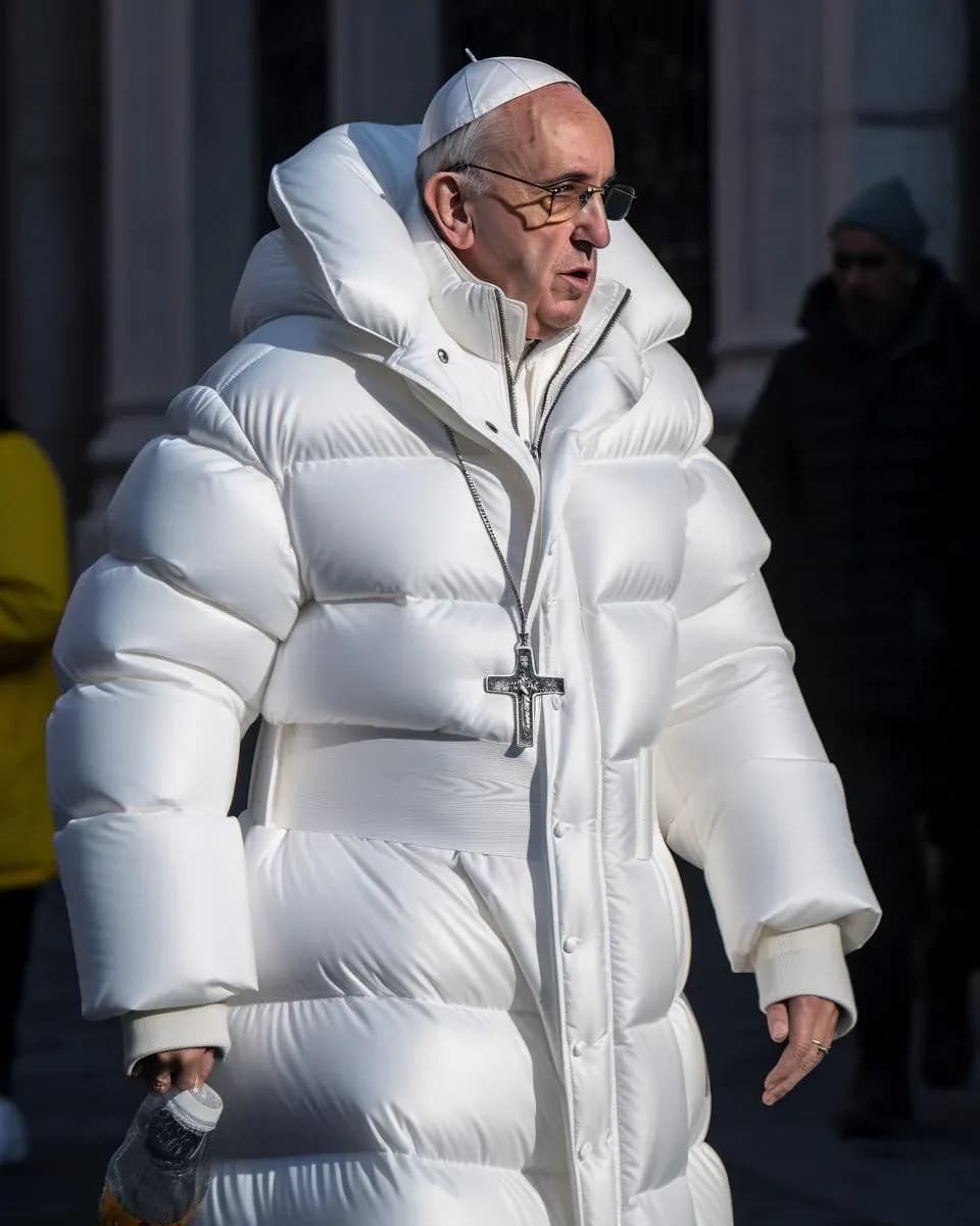 Image of the Pope in a fashion jacket generated by
Midjourney